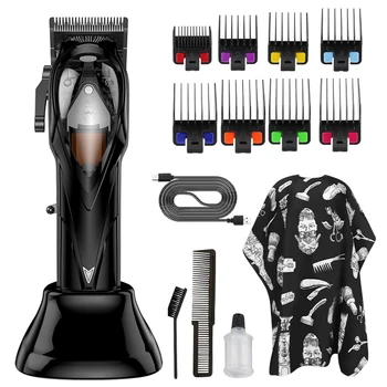 Wholesale 10000 RPM Super Motgoldechargeable Electric Salon Barber Mens Hair Clipper Trimmers Usb Stainless Steel 10W