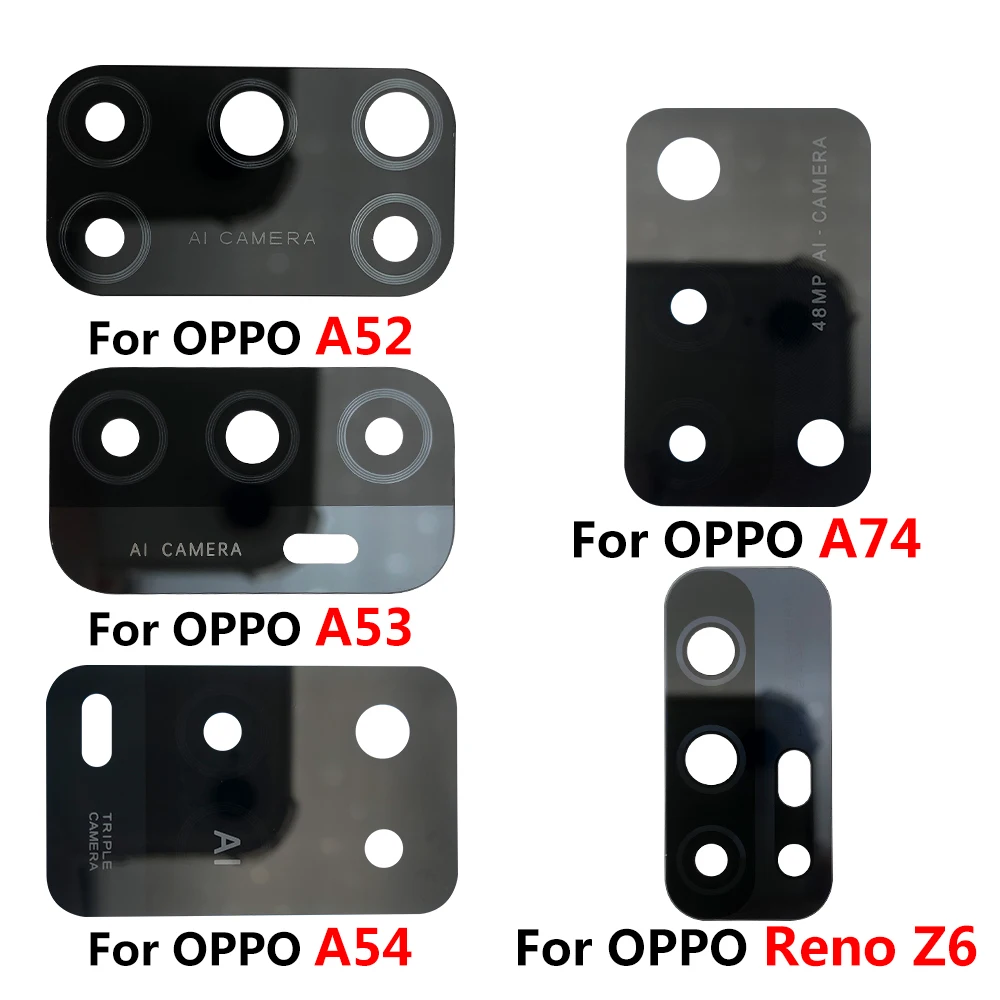 Lentille de caméra en verre pour Oppo A1k A5S A8 A9 A15 A16 A52 A53 A54 A74 A93 Realme 5, boîtier de caméra arrière avec autocollant de colle outils Lentille de caméra en verre pour Oppo A1k A5S A8 A9 A15 A16 A52 A53 A54 A74 A93 Realme 5, boîtier de caméra arrière avec autocollant de colle outils