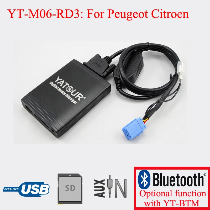 Factory Car Radio Upgrading Module USB SD Blue-tooth AUX Kit for Peugeot Citroen