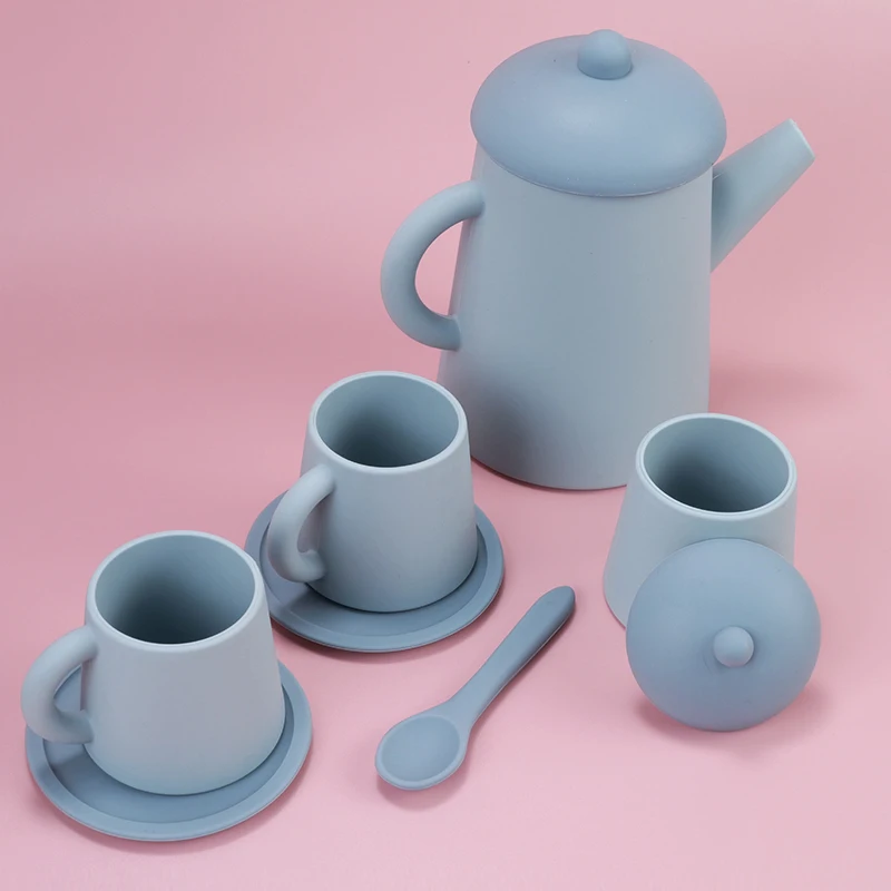 Оптовая продажа с завода, силиконовая чайная чашка без бисфенола А, кухонные наборы, игрушки для пищевых продуктов, Детские кухонные игрушки для детей