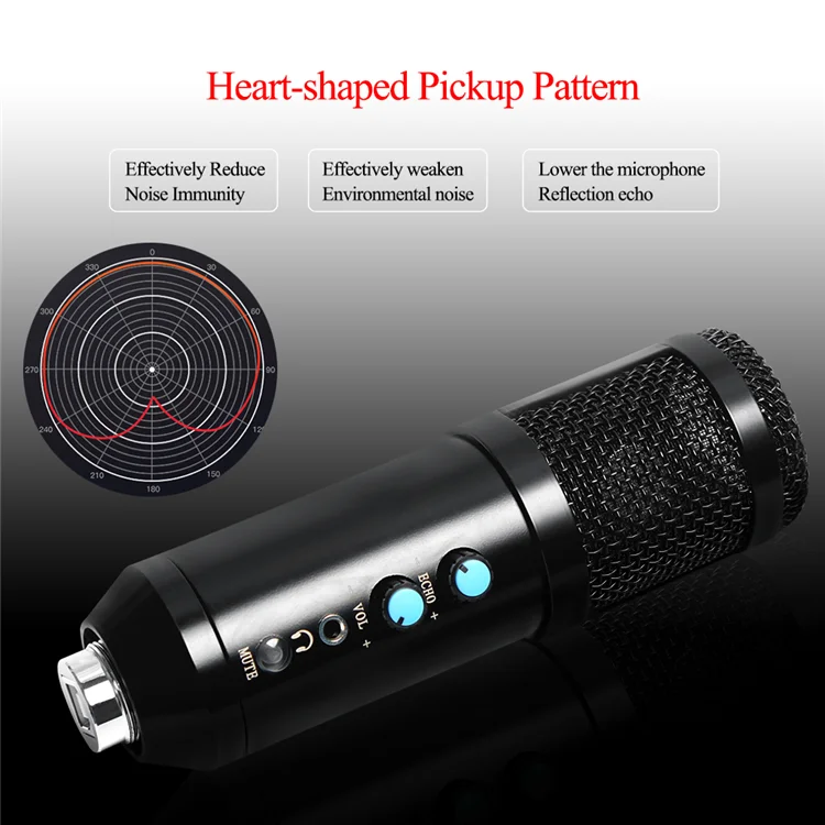 USB Shotgun Desktop Condenser Computer Laptop Recording Gaming Microphone Full Kit