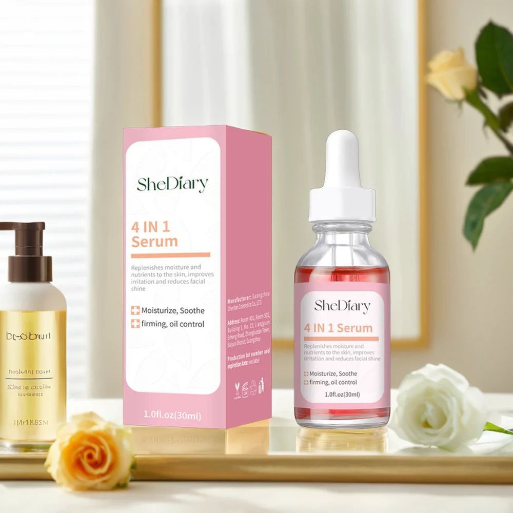 SheDiary Anti Wrinkle Brightening 4 In 1 Vitamin C Serum Skin Deep Repair Eye Wrinkle Remover Pore Tightening Serum