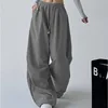 Pantaloni a gamba dritta color grigio scuro - corduroy