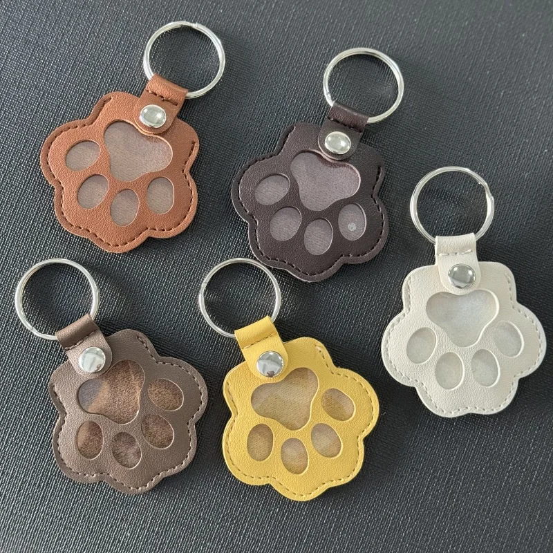 Japanese Style Pet Hair Storage Bag & Keychain Pendant with Paw Print Design for Memorial Advertising Gifts-Cat/Dog Fetal Hair