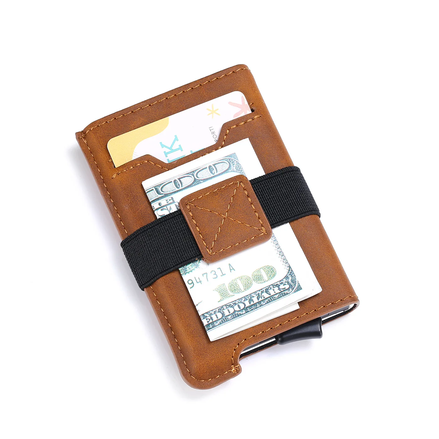 Mens Card Holder Wallet Designer  Aluminum Leather Id Card Holder