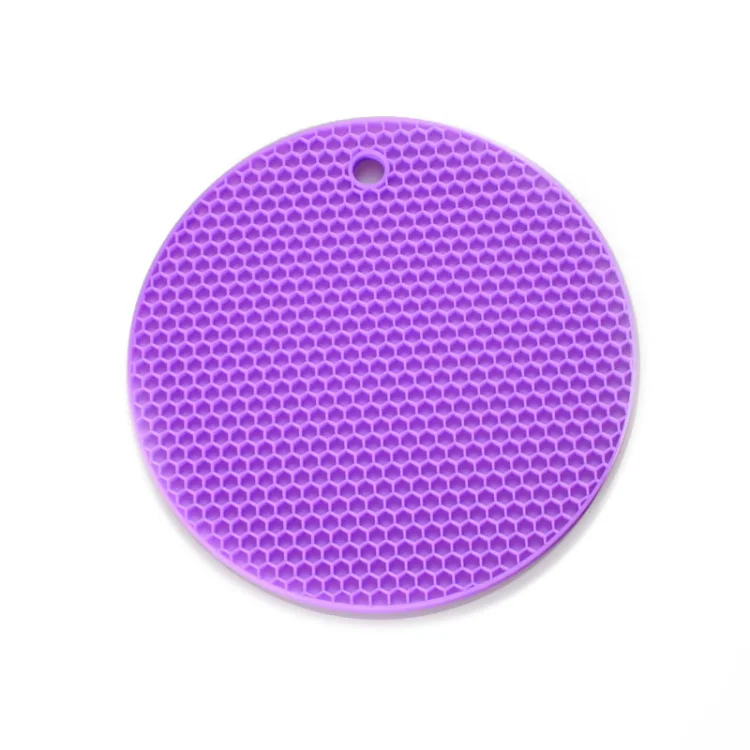 Multicolor Round Heat Resistant Silicone Hot Mat, Size: 17.5cm X 17.5cm X  0.8cm