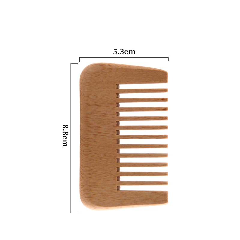 Natural Portable Wooden/bamboo Detangling Combs Pouch Wide/narrow Tooth ...