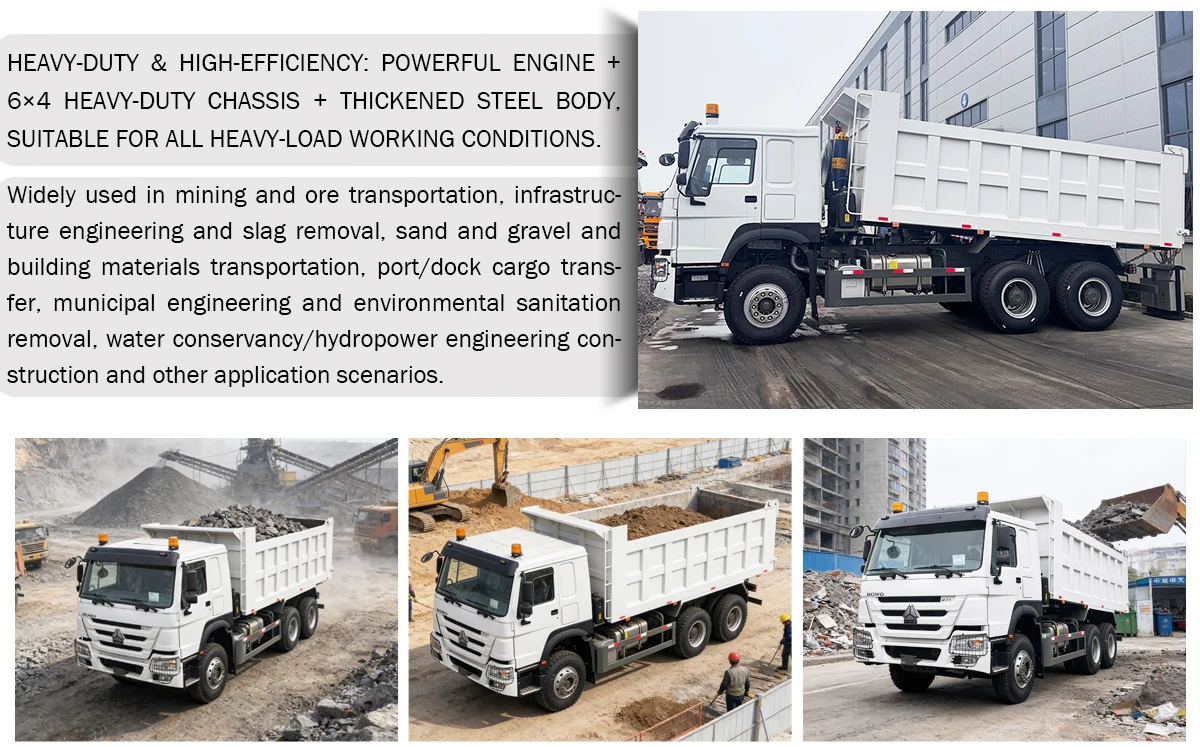 Cheap Price Howo 6*4 10 Wheeler 6X4 Driving Type Construction Mining Transportation Dump Trucks