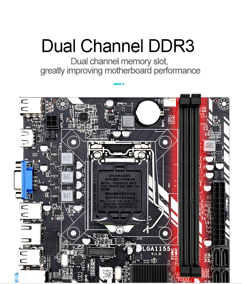 Lntei H61 Express Chipset Mainboard Lga 1155 Motherboard With Dual ...