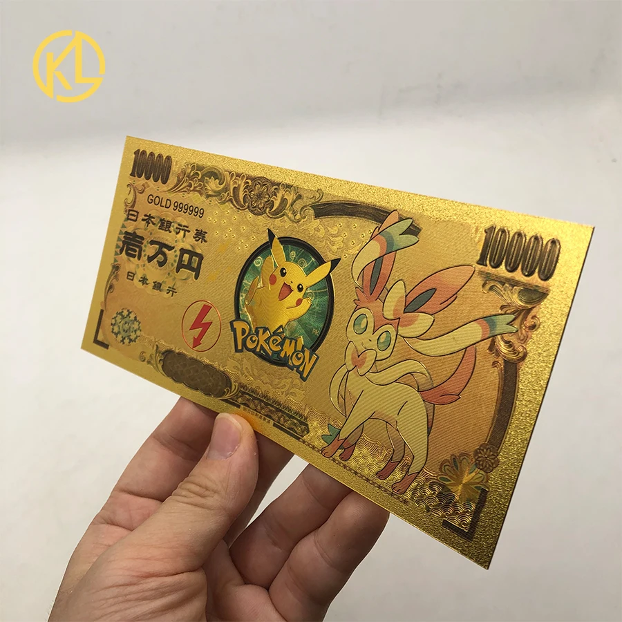 24k Gold Plated Espeon Eevee Pokemon Banknote for Sale in