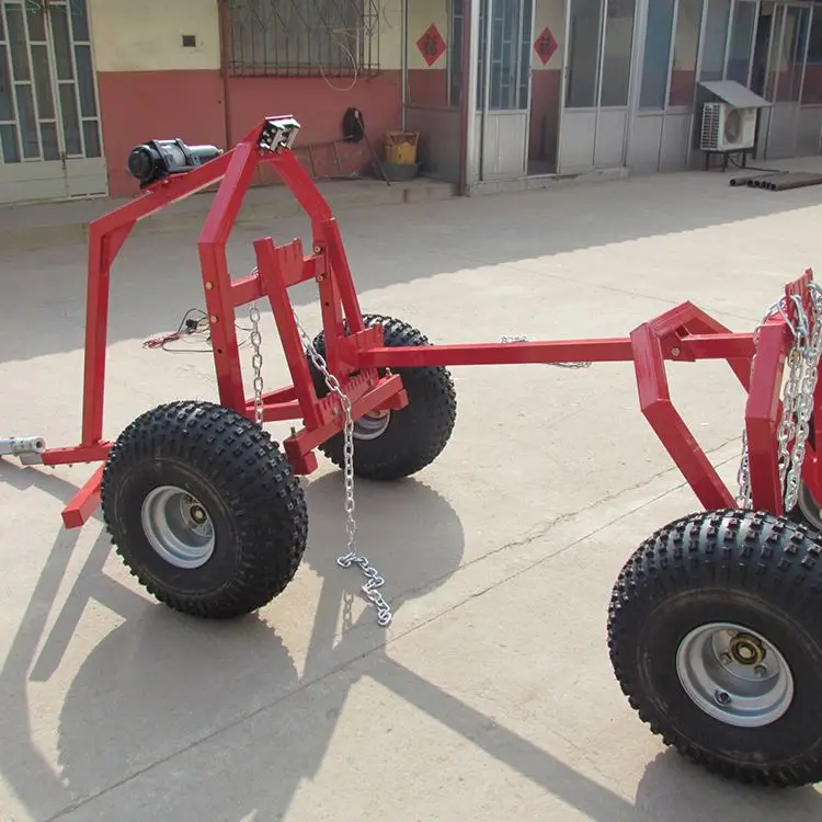 Logo Customization Machine Drawbar Atv Log Trailer Forest Equipment Farm Tractor Trailer With Crane