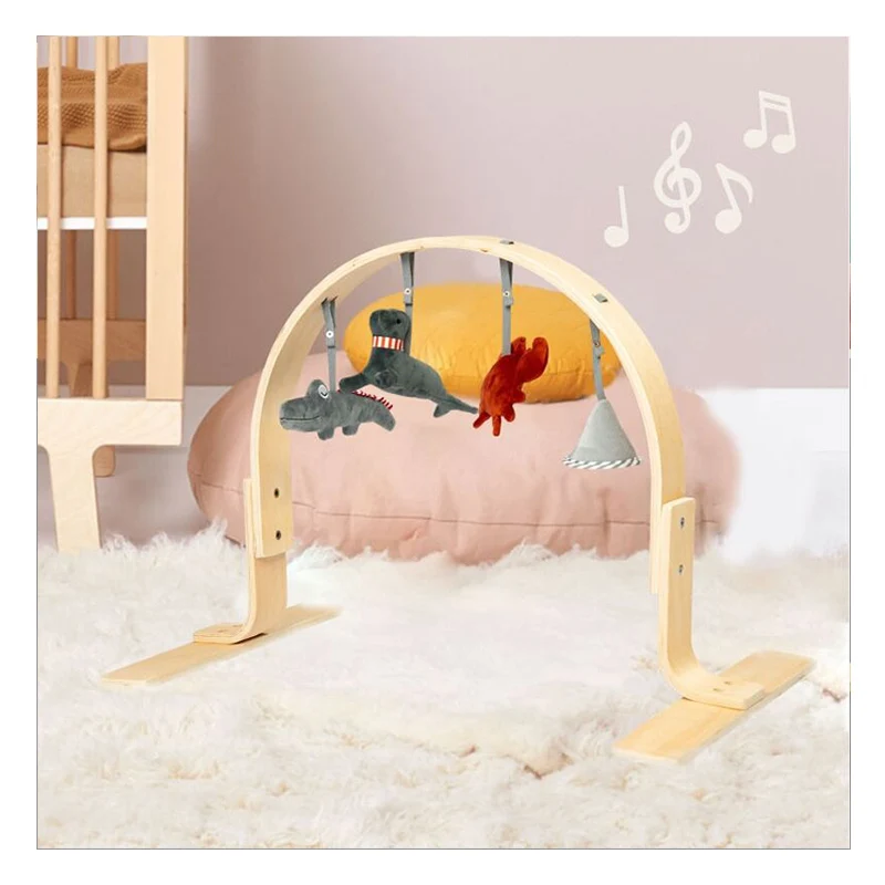 Ensemble de jeux en bois pour bébé, nouveau design, centre d'activités interactif, barre suspendue avec jouets de gymnastique pour bébé fille et garçon