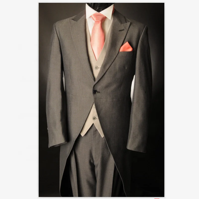 formal dress tails Mark of Distinction Metro Tails Peak Black Tailcoat Tuxedo Jacket (Separates) 58L Trim main image 0