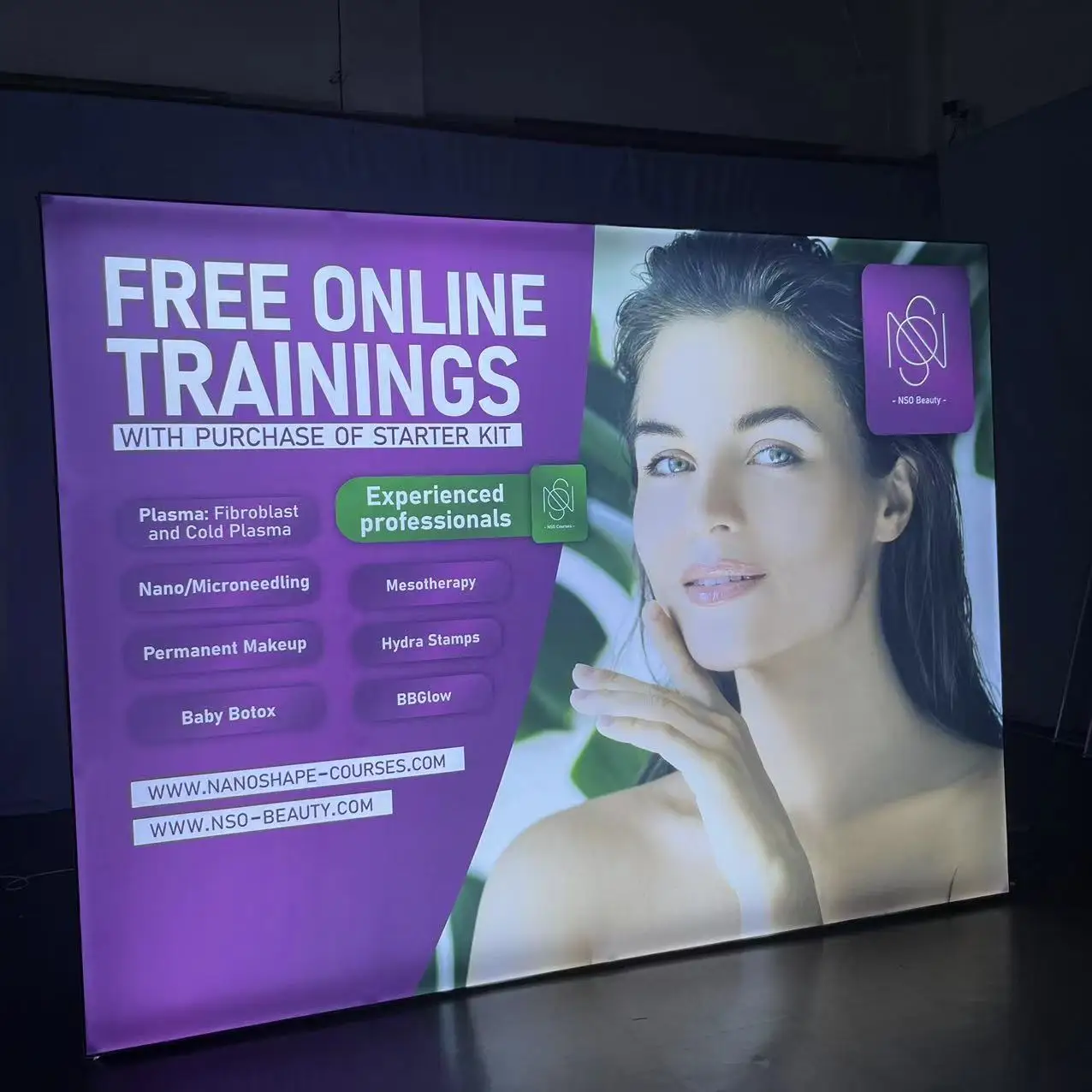 Portable Aluminum Frame Led Seg Fabric Backdrop Display Stand Pop Up