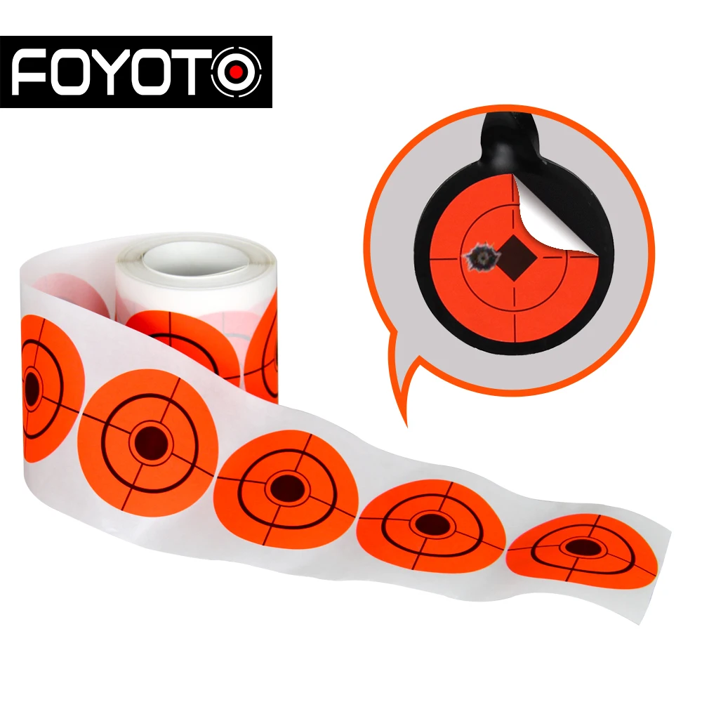 250 pcs x 2 inch shooting stickers Neon orange Bullseye stickers self adhesive 