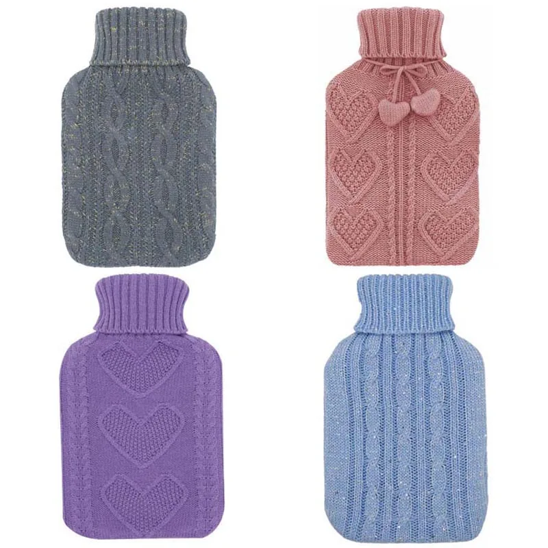 2000ml medical rubber hot water bag removable hot water bottle 2 liter winter warmer anti-scalding knit cover for sample