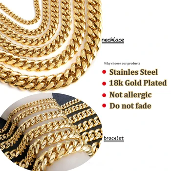 Source Cubin link Jewelry collier collar cubano Gold Miami Iced Out chain  cadenas cubanas de or Men's Hip hop Cuban Link Chain Necklace on  m.