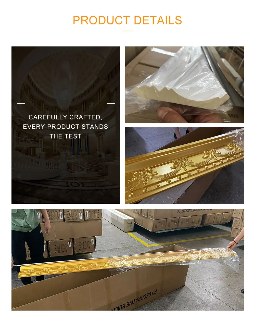 Modern Interior Decorative Cornice Line - Lightweight PU