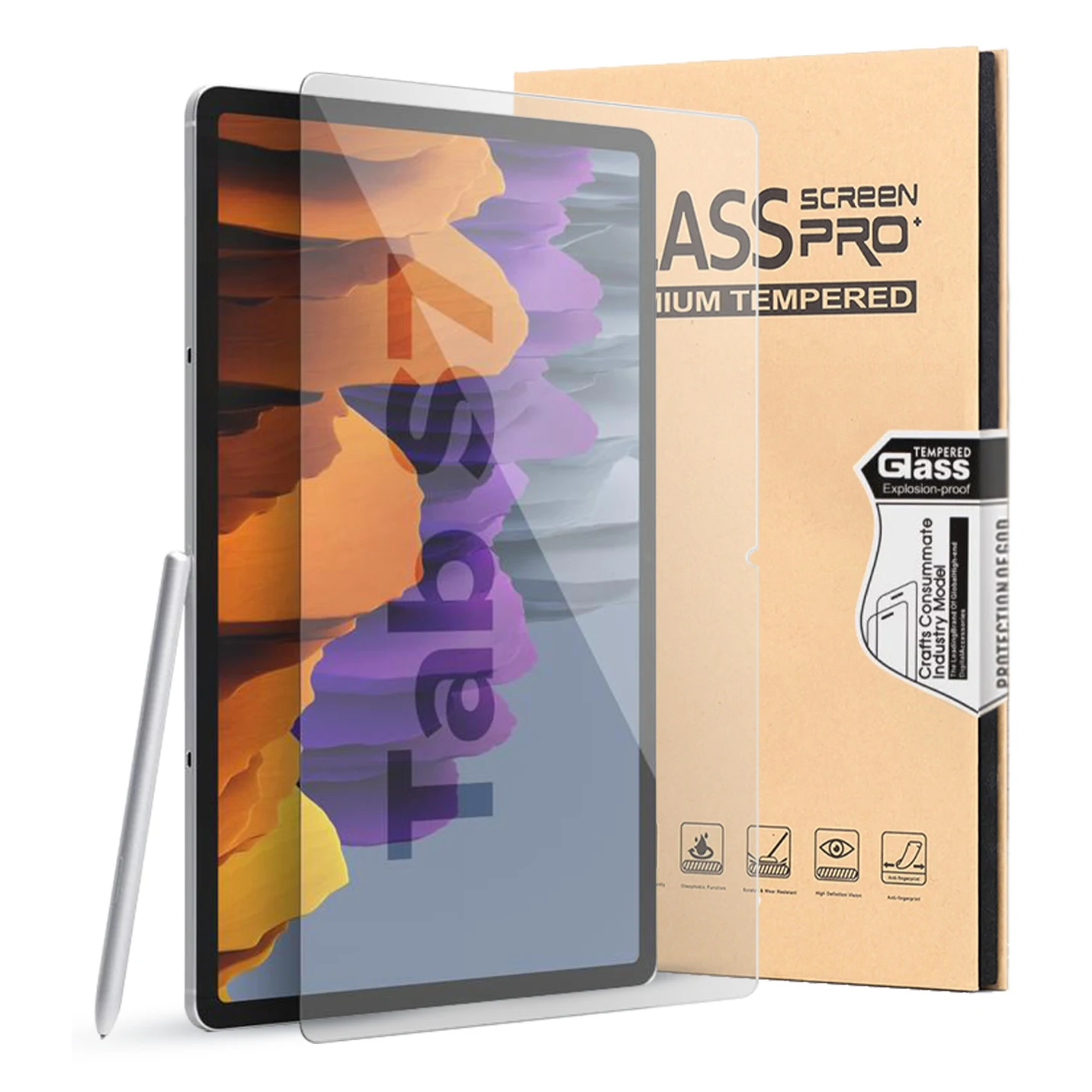 9H Flat Pad Tablet Tab Tempered Glass Screen Protector for Samsung