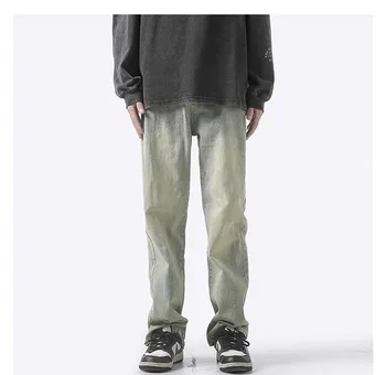 grey color  long pants with wide leg for man 2024 new arrival
