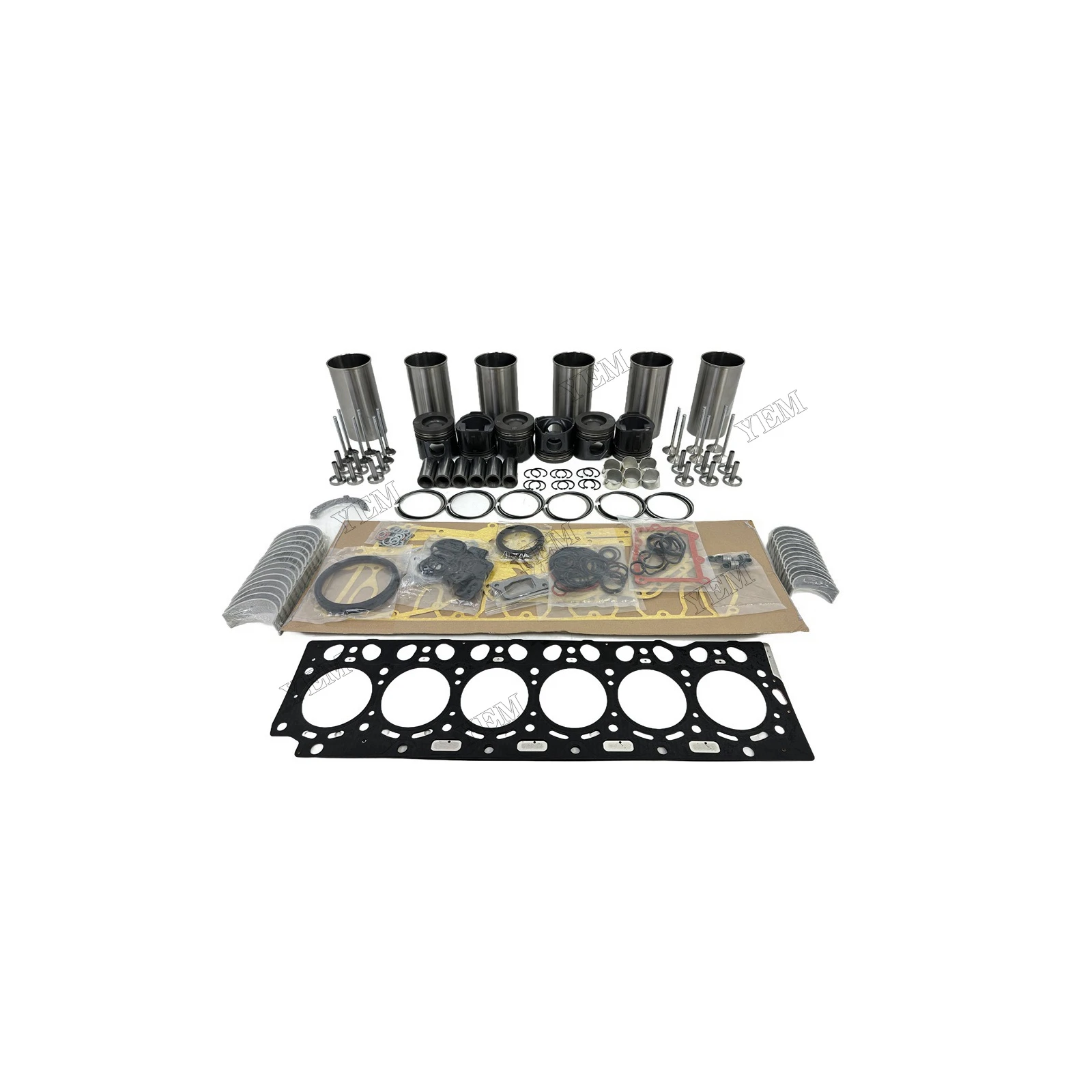 Overhaul Repair Kit With Valves Bearings Cylinder Liner Piston Rings Full Gasket Kit for Volvo D6D Engine Spare Parts