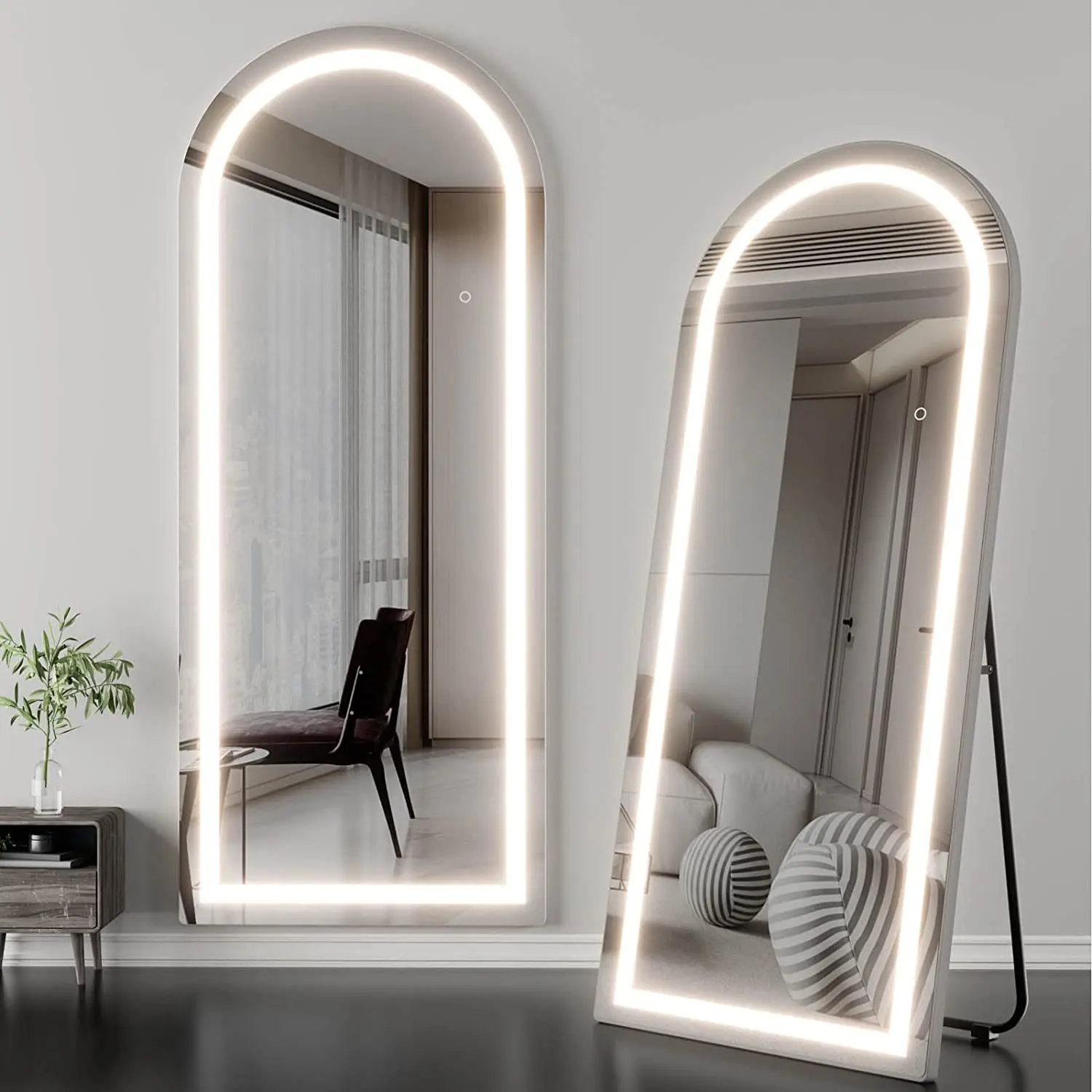 Custom Home Decor Floor Full Length Salon Smart Touch Sensor Led 