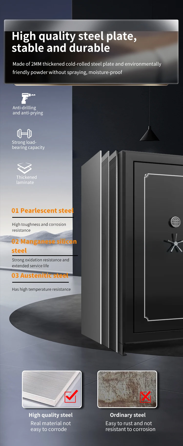 CEQSAFE China Supplier Top Quality Fire Proof Safe Box Used for Home Large Safe Box supplier