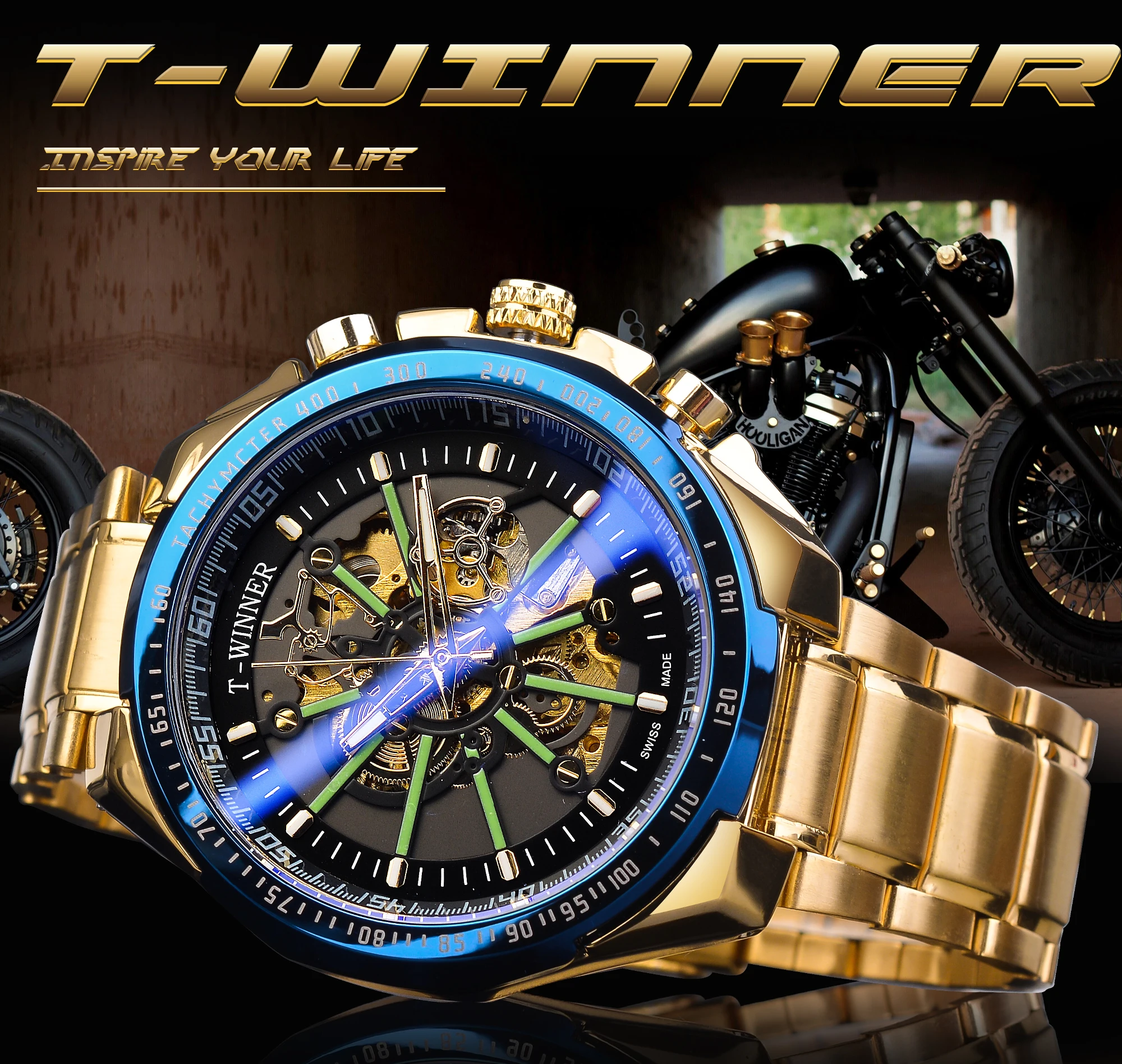Winner Watch for Men Skeleton Automatic Mens Watches Luxury Waterproof Stainless Steel Mechanical Man Wrist Watch Custom Clock