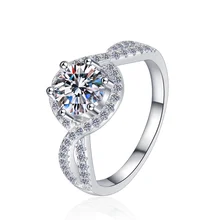 Couple engagement wedding diamond ring Moissanite GRA Certificate 925 silver jewelry