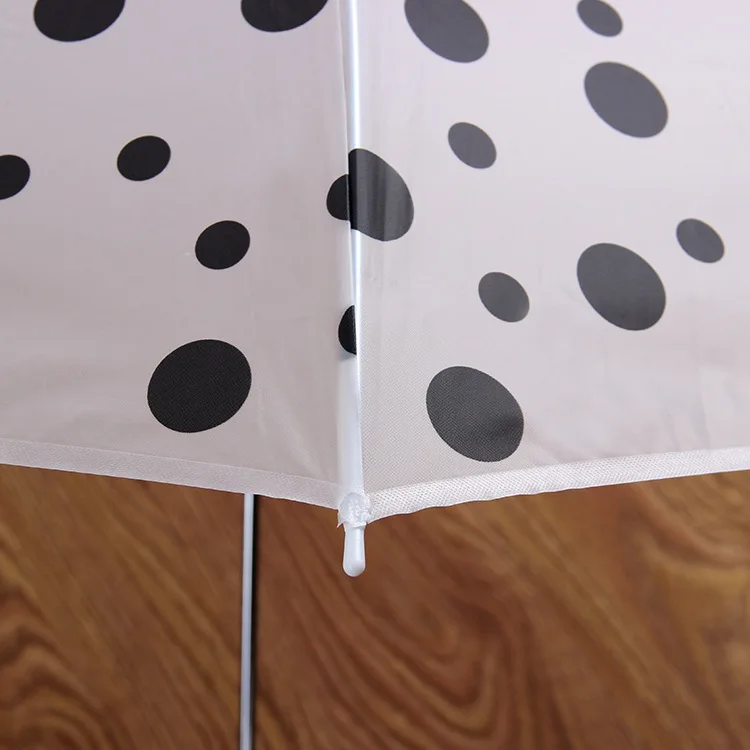 Hot sale cheap factory direct sale frosted dots custom logo printing promotion transparent straight umbrella