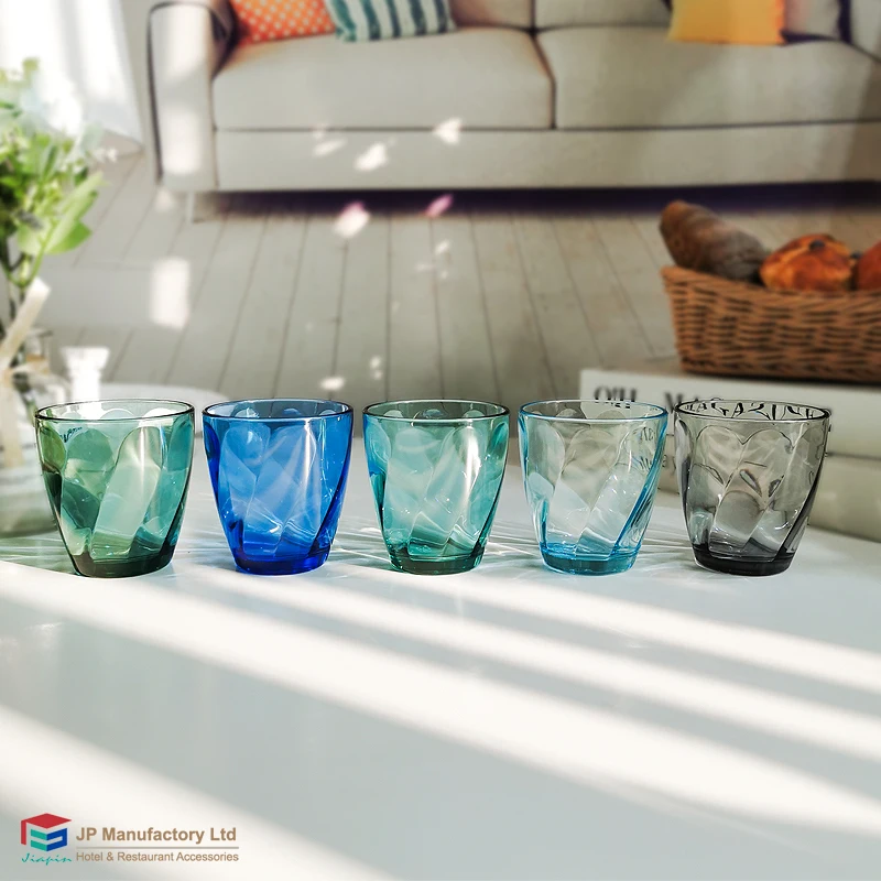 9oz Colored Drinking Glass Colored Water Glass Green Blue Purple Red Plastic Color Drinking Glass