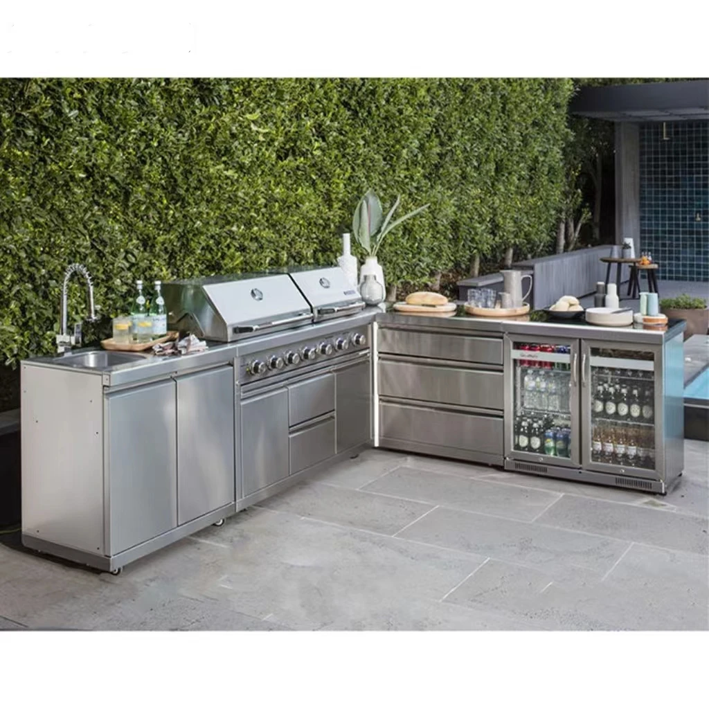 Brick Outdoor Rustic Bbq Island Cabinets Modular Outdoor BBQ