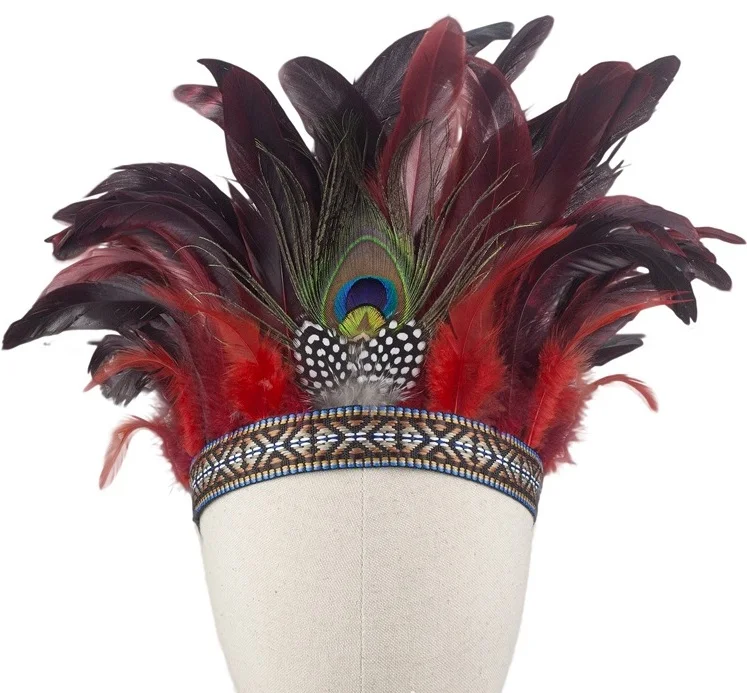 plume bandeau coloré carnaval plume original indien coiffe partie spectacle  scène plume cheveux accessoires adultes enfants