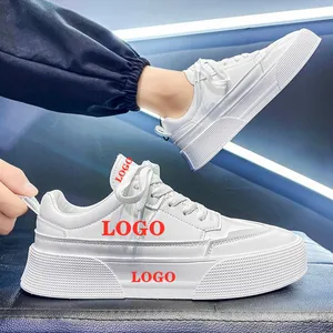 OEM Manufacturer Latest Sport Breathable Custom Made White Platform Casual Sneakers Shoes Men Custom Logo