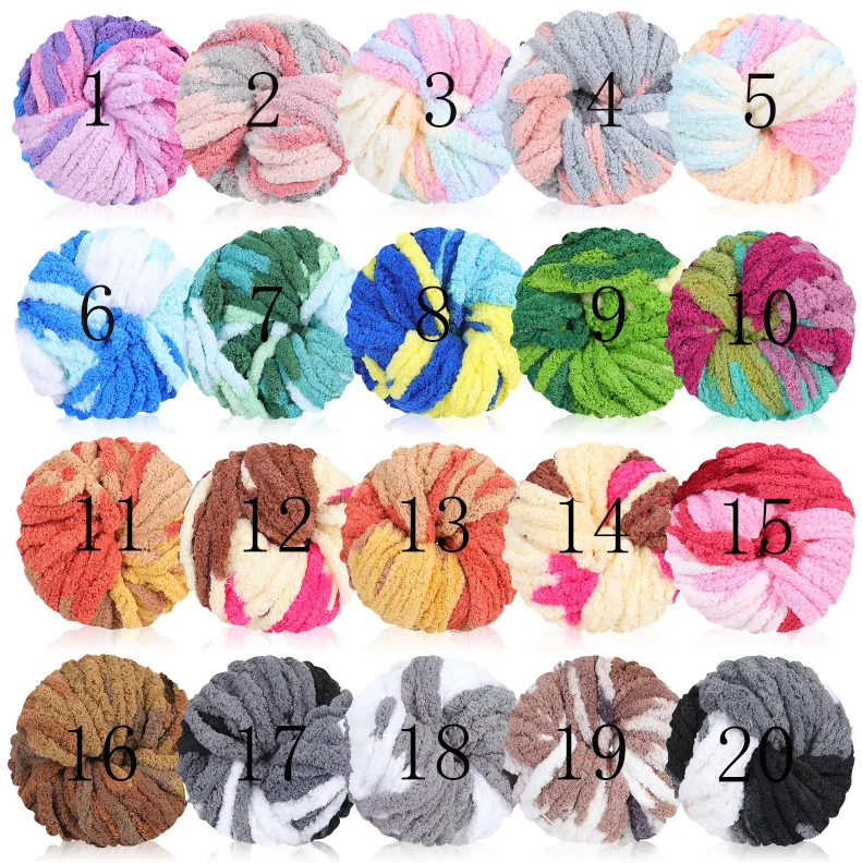 Super Soft 2cm Thick 250g Skein Multiple Colors 100 Polyester Chunky