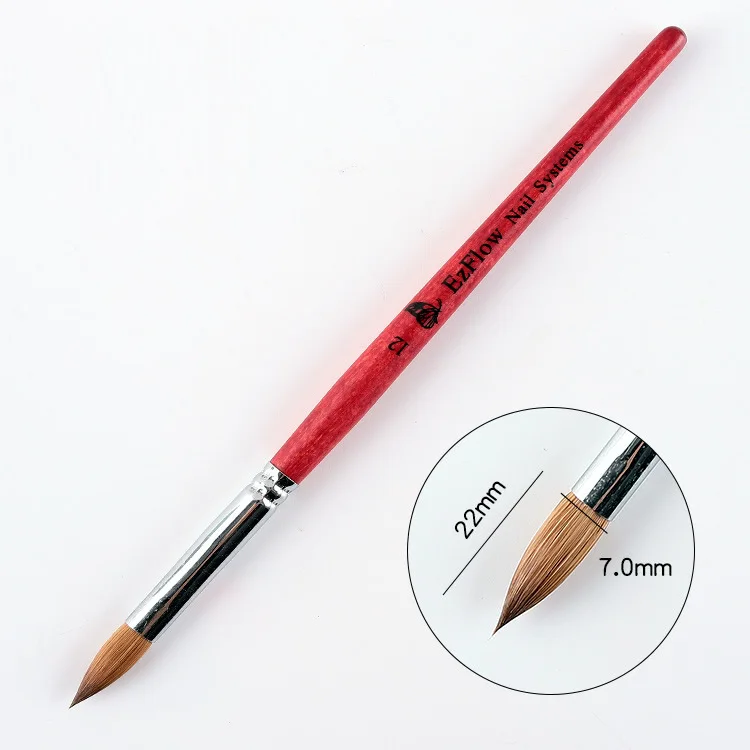 Kolinsky Hair Nail art brushes Red Wooden Handle Pen-holder Acrylic brush for nail art Durable Soft 