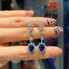 Blue glass stud earrings