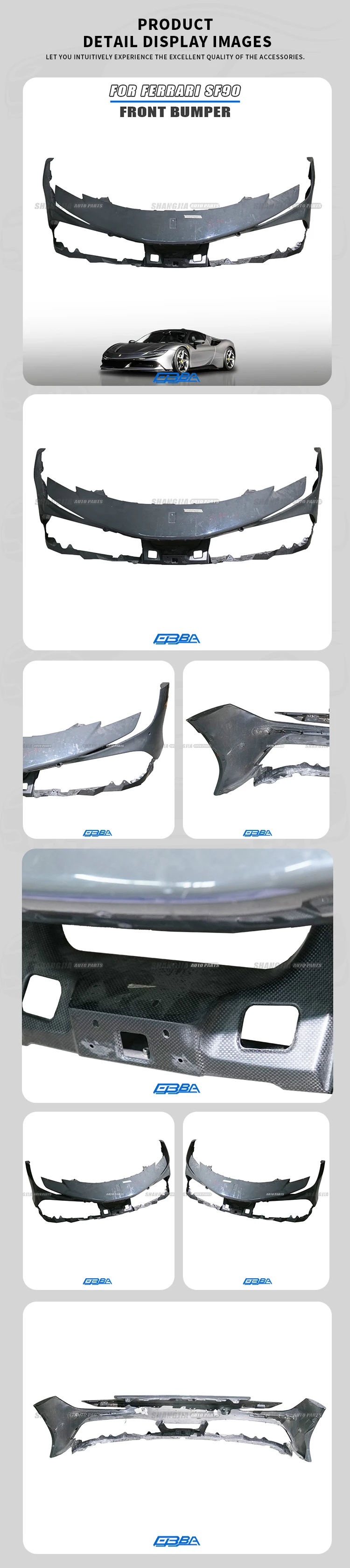 Front Bumper For Ferrari SF90 985953021 Stradale PHEV High Quality Original Used Plastic Car Front Bumper Not Repair Product factory