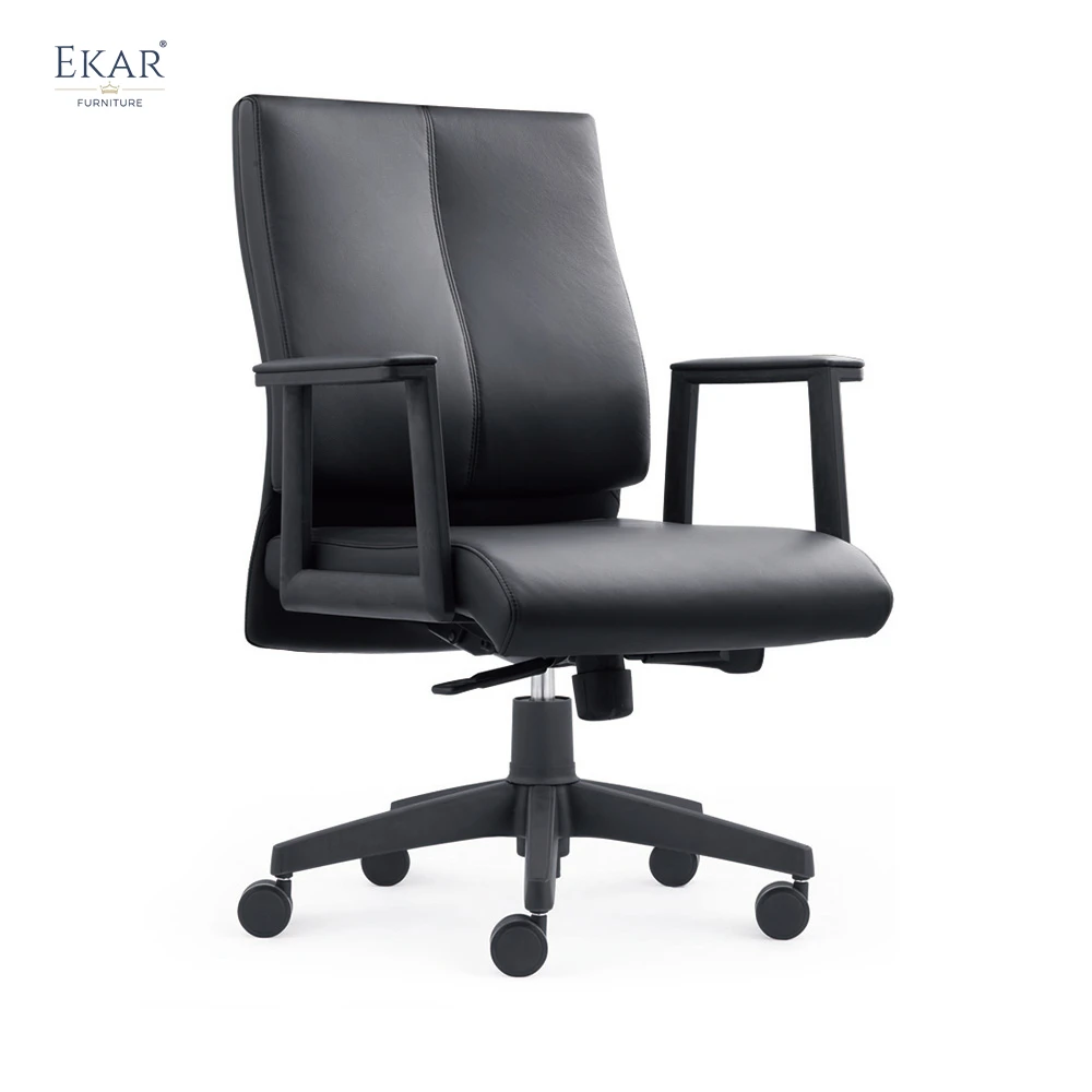 Premium Top-Grain Leather Office Chair with Ergonomic Armrests manufacture