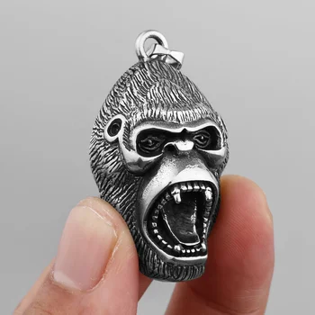 アクセサリー Monkey MECYLIFE Stainless Steel Punk Animal Necklace - Orangutan