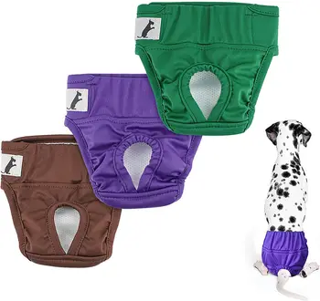 Washable Girls Dog Physiological Pants Reusable Sanitary Underwear Belly Wrap Bands Diaper