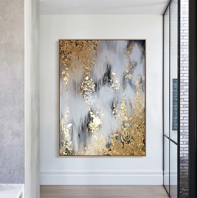 TABLEAUX ABSTRACTE ART AVEC LA TOUCHE FEUILLE D'OR#N# – tableauxtop