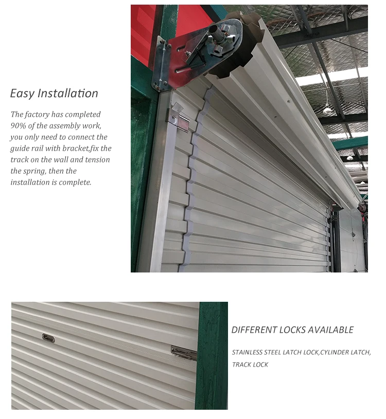 High Quality Manual Self Storage Roll Up Shutter Doors With Lock manufacture