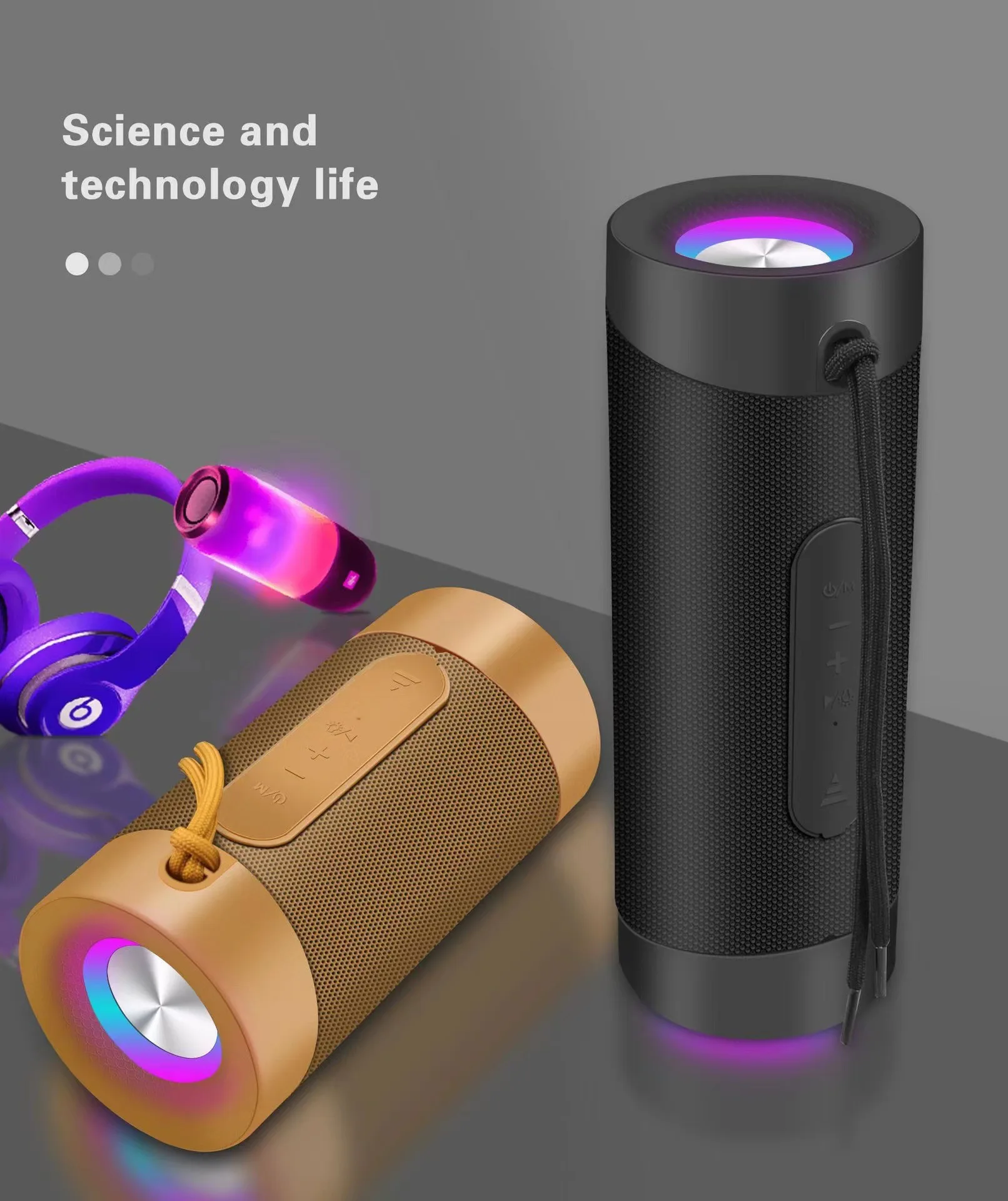 Rambotech Wireless High-Power Bluetooth Speaker with Breathing Light Audio Computer Small Speaker Double Loudspeakers A35