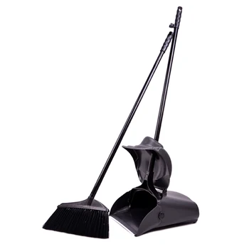 Long handle    upright Strong  wind proof  broom and dustpan set  with cap for floor cleaning