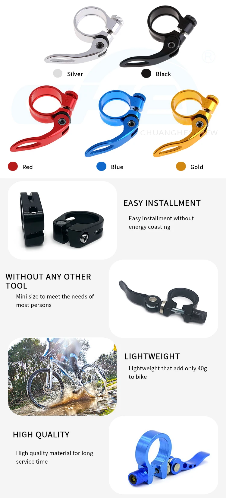 Bike Clips Types Bicycle Quick Release Best Tube Clips/clamp - Durable & Reliable