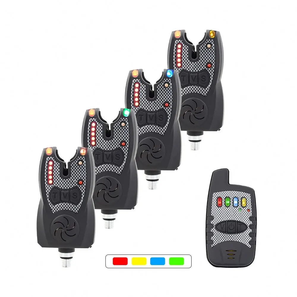 Wireless Fishing Bite Alarm Set with Range test Function 1+4 Carp Fishing Alarm and Receiver