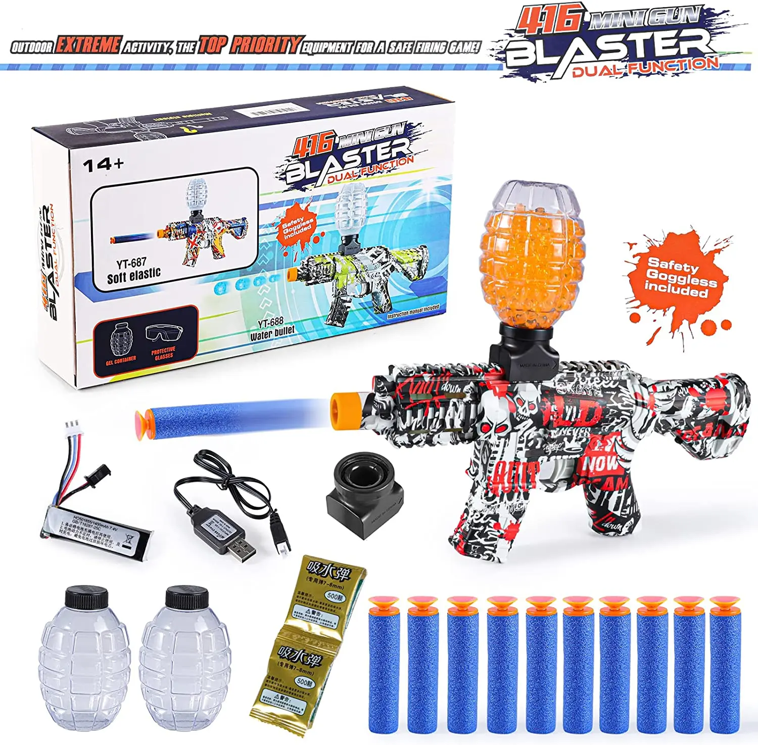 M416 Blaster Gel Gun Ak47 Activities Shooting Team Game Kids Boys