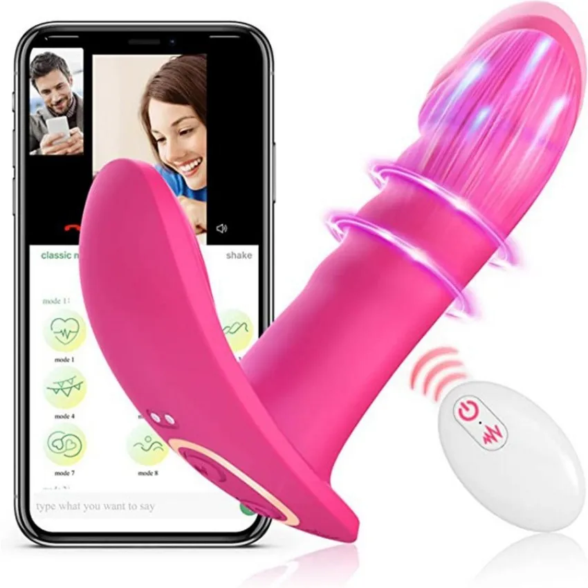 Women's Wireless APP Remote G-Spot Vibrator Multi-Frequency Clitoris Stimulator And Dildo Wearable Sex Toys_voghion.com