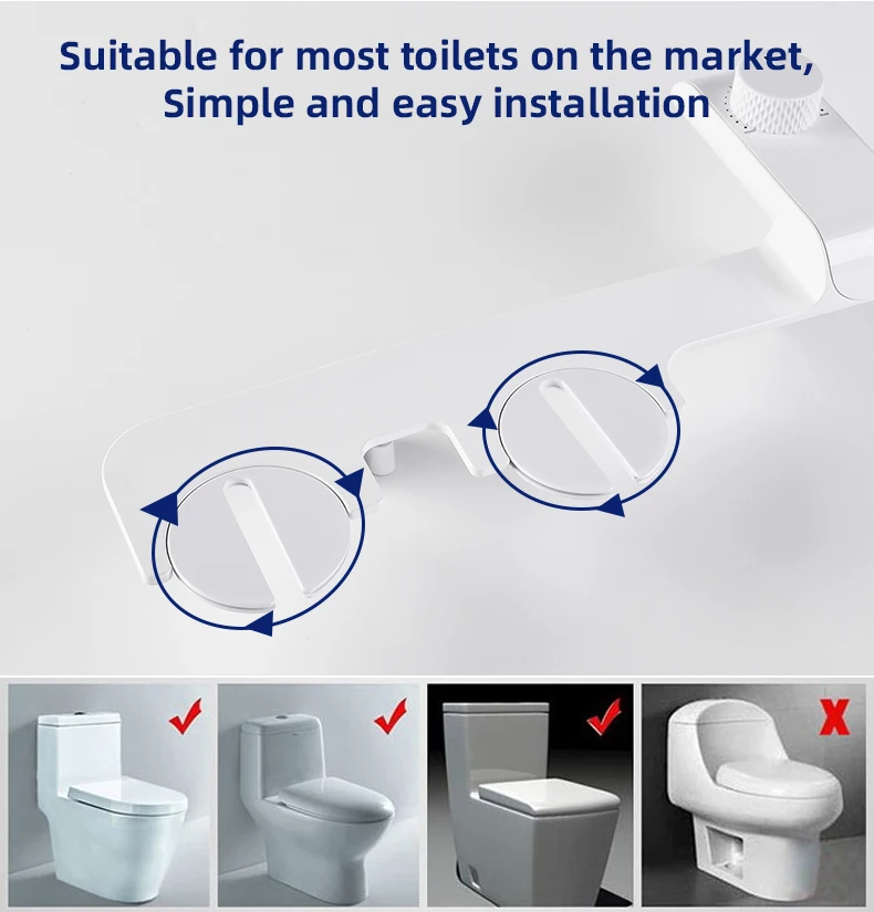 Bathroom Cold Bidet Ultra-slim Bidet Toilet Attachment Custom Non Electric Shattaf Nozzle Retractable Bidet Attachment manufacture